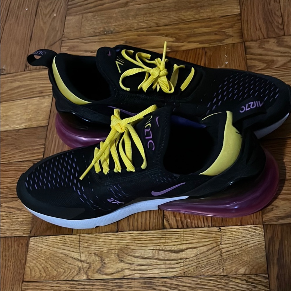 Nike Black Purple Yellow Airmax 270 Sneakers